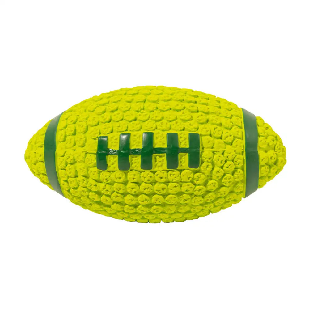 Rugby Dog Chew Toy with Squeaky - Green