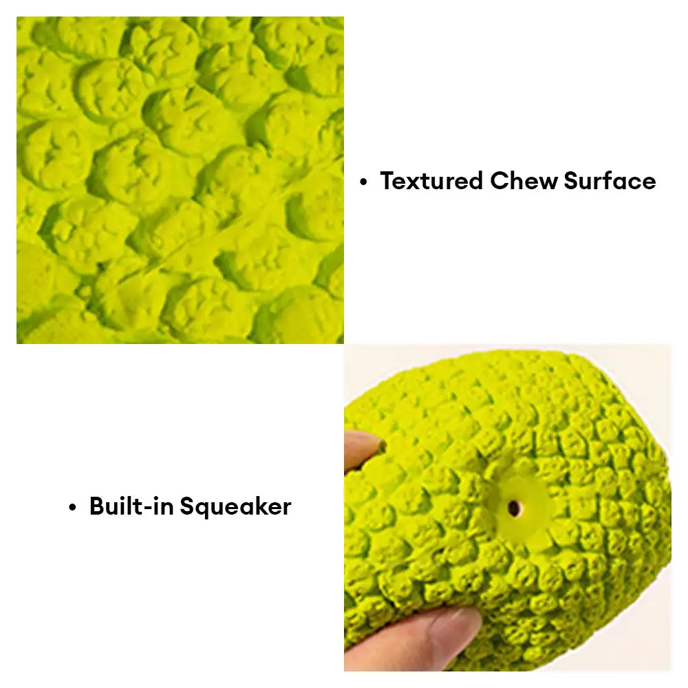Rugby Dog Chew Toy with Squeaky - Green