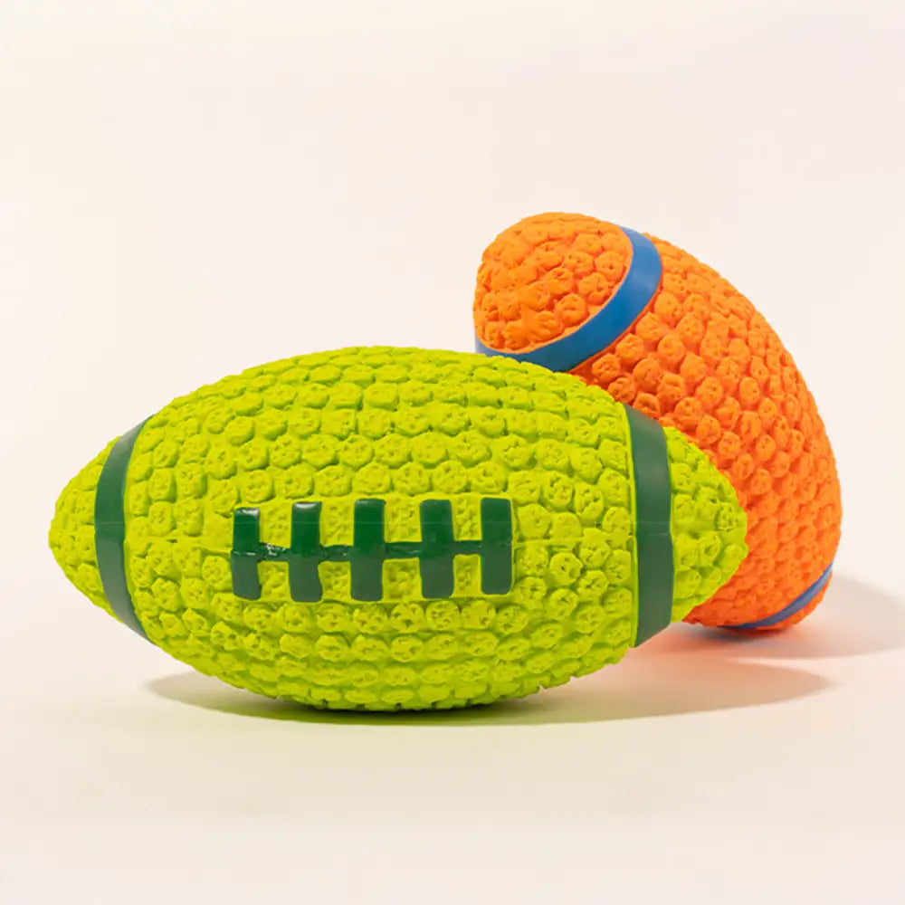 Rugby Dog Chew Toy with Squeaky - Green