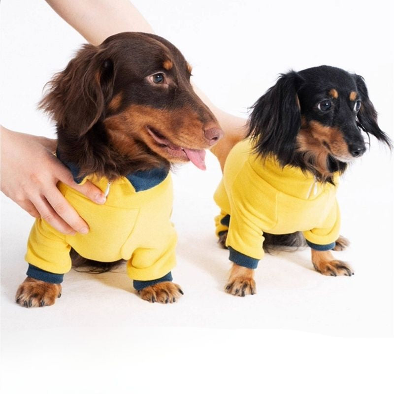 Soft stretch fabric dachshund polo bodysuit