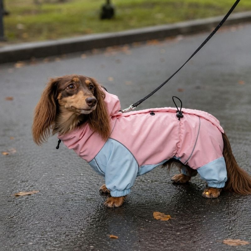 Dachshund Waterproof Outdoor Jacket - Pink&Blue
